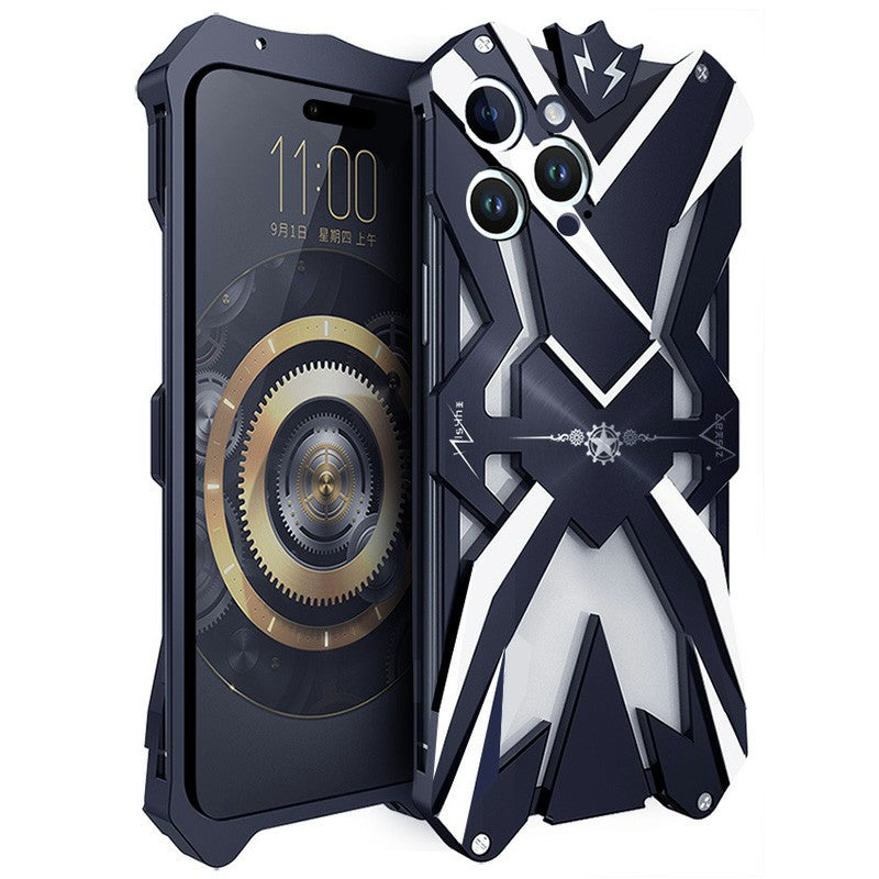 For iPhone 14 Pro Max Stylish Aluminum Alloy Phone Case Shockproof Protective Cover