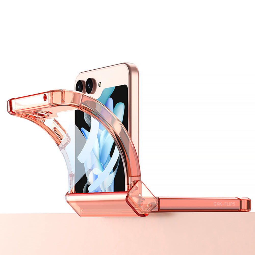 GKK For Samsung Galaxy Z Flip5 5G Hinge Protection TPU Case Reinforced Corners Phone Cover with Small Screen Protector