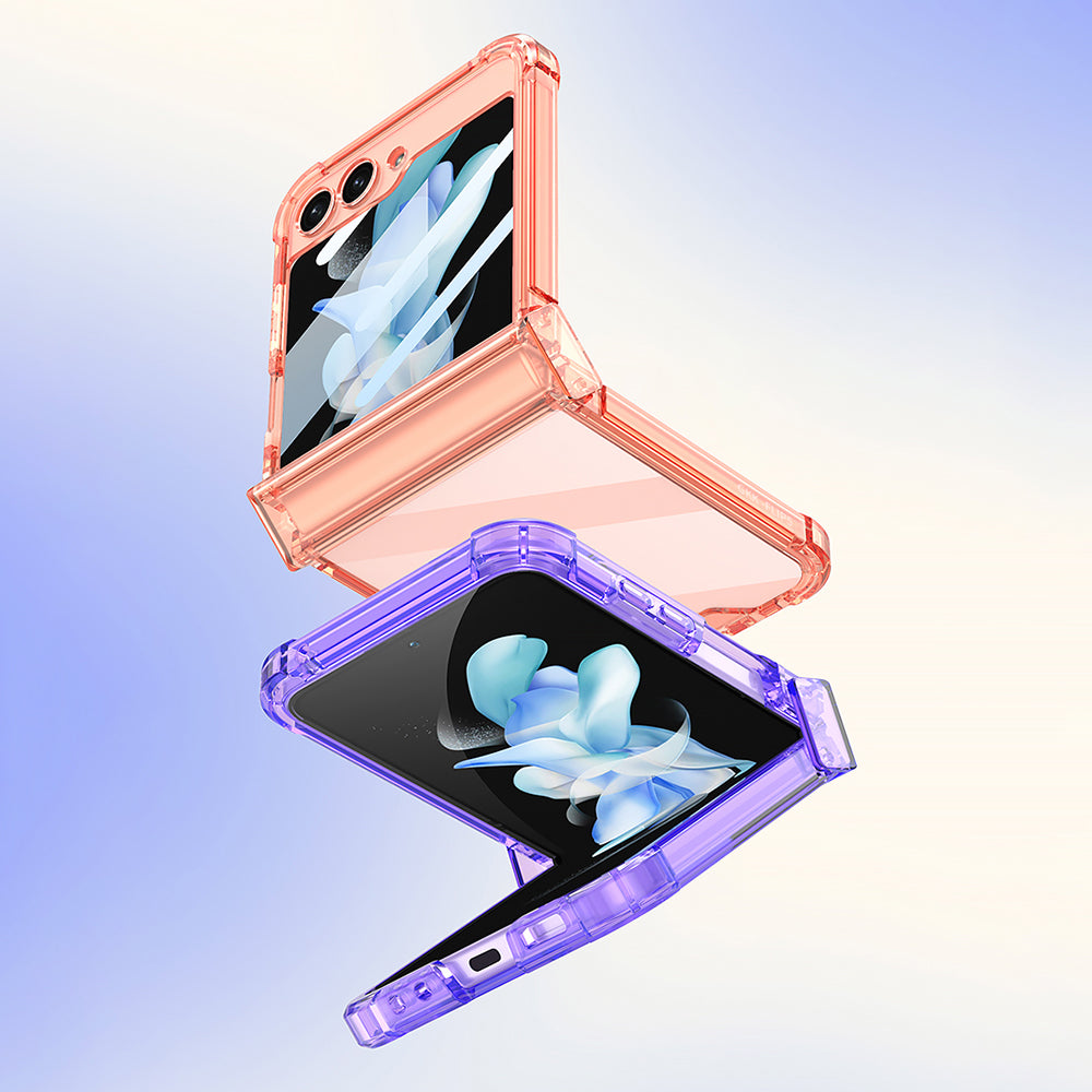 GKK For Samsung Galaxy Z Flip5 5G Hinge Protection TPU Case Reinforced Corners Phone Cover with Small Screen Protector