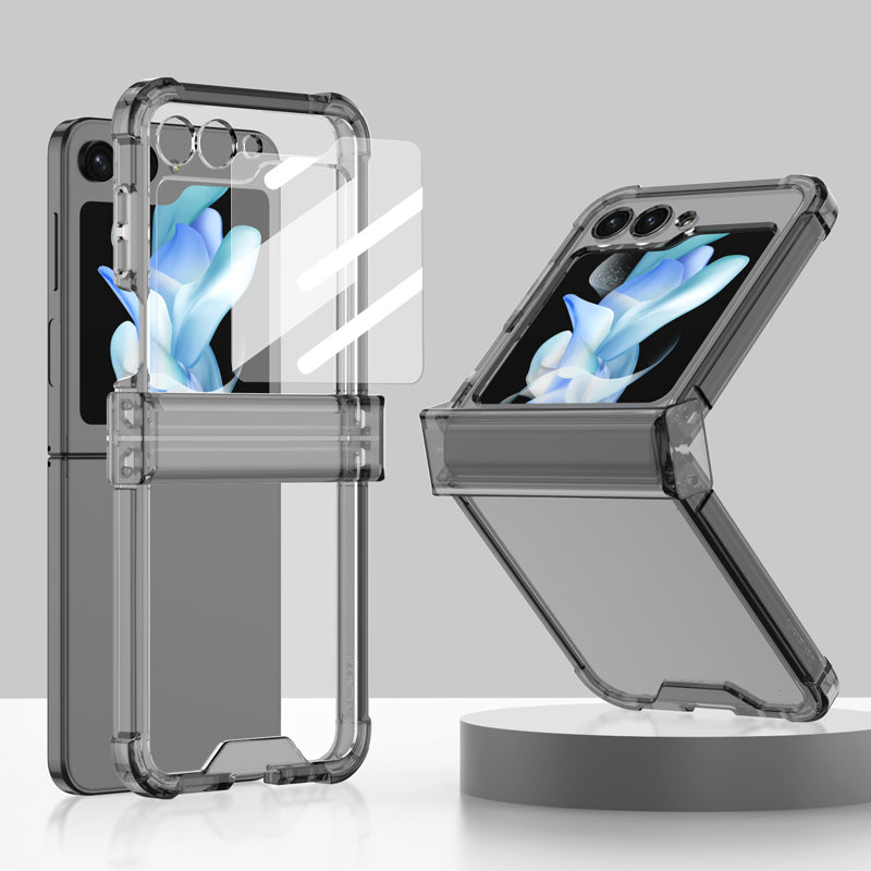 GKK For Samsung Galaxy Z Flip5 5G Hinge Protection TPU Case Reinforced Corners Phone Cover with Small Screen Protector