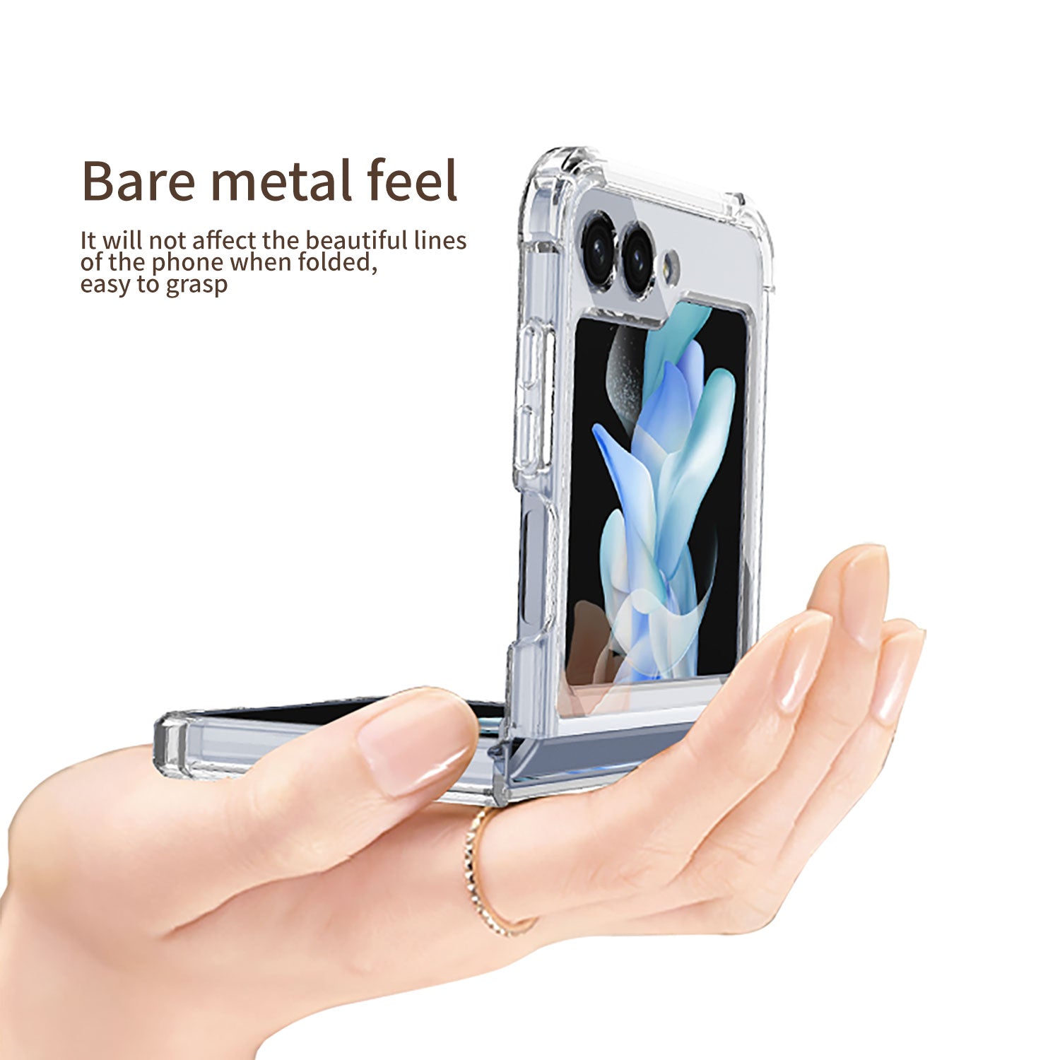 GKK For Samsung Galaxy Z Flip5 5G Magnetic Phone Case Reinforced Corners TPU Clear Cover