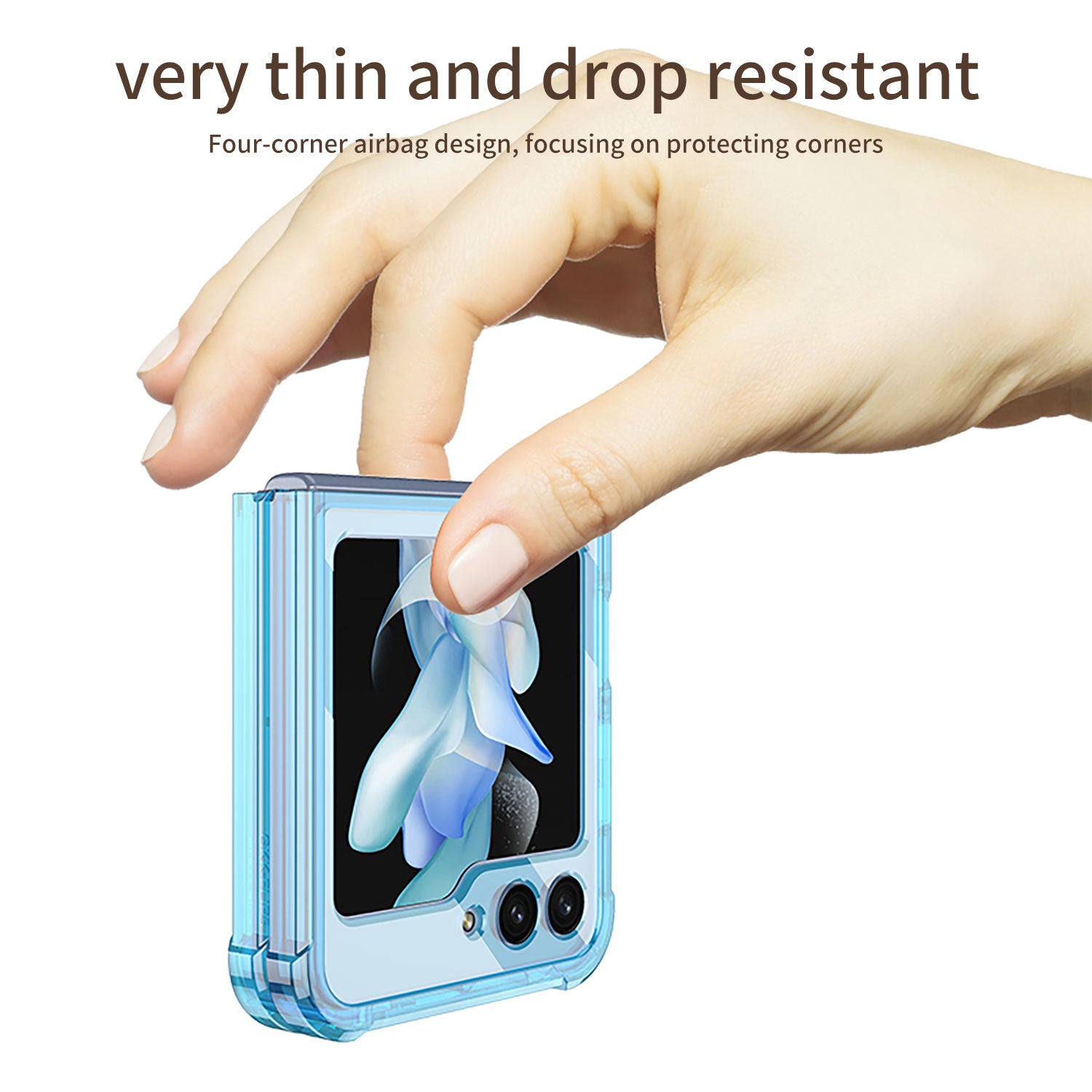 GKK For Samsung Galaxy Z Flip5 5G Magnetic Phone Case Reinforced Corners TPU Clear Cover