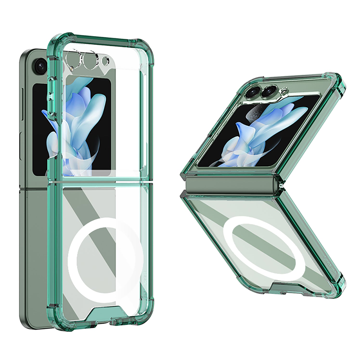 GKK For Samsung Galaxy Z Flip5 5G Magnetic Phone Case Reinforced Corners TPU Clear Cover