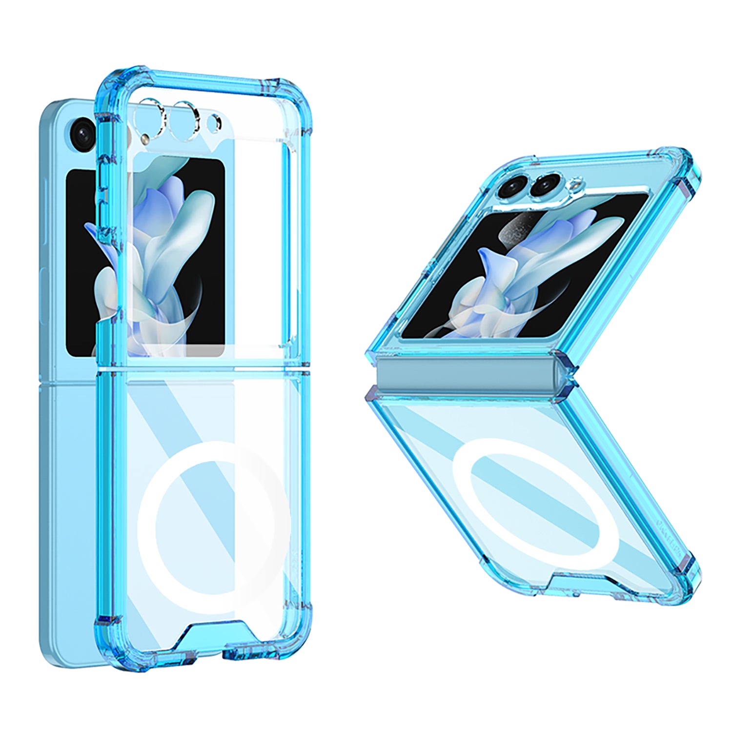 GKK For Samsung Galaxy Z Flip5 5G Magnetic Phone Case Reinforced Corners TPU Clear Cover