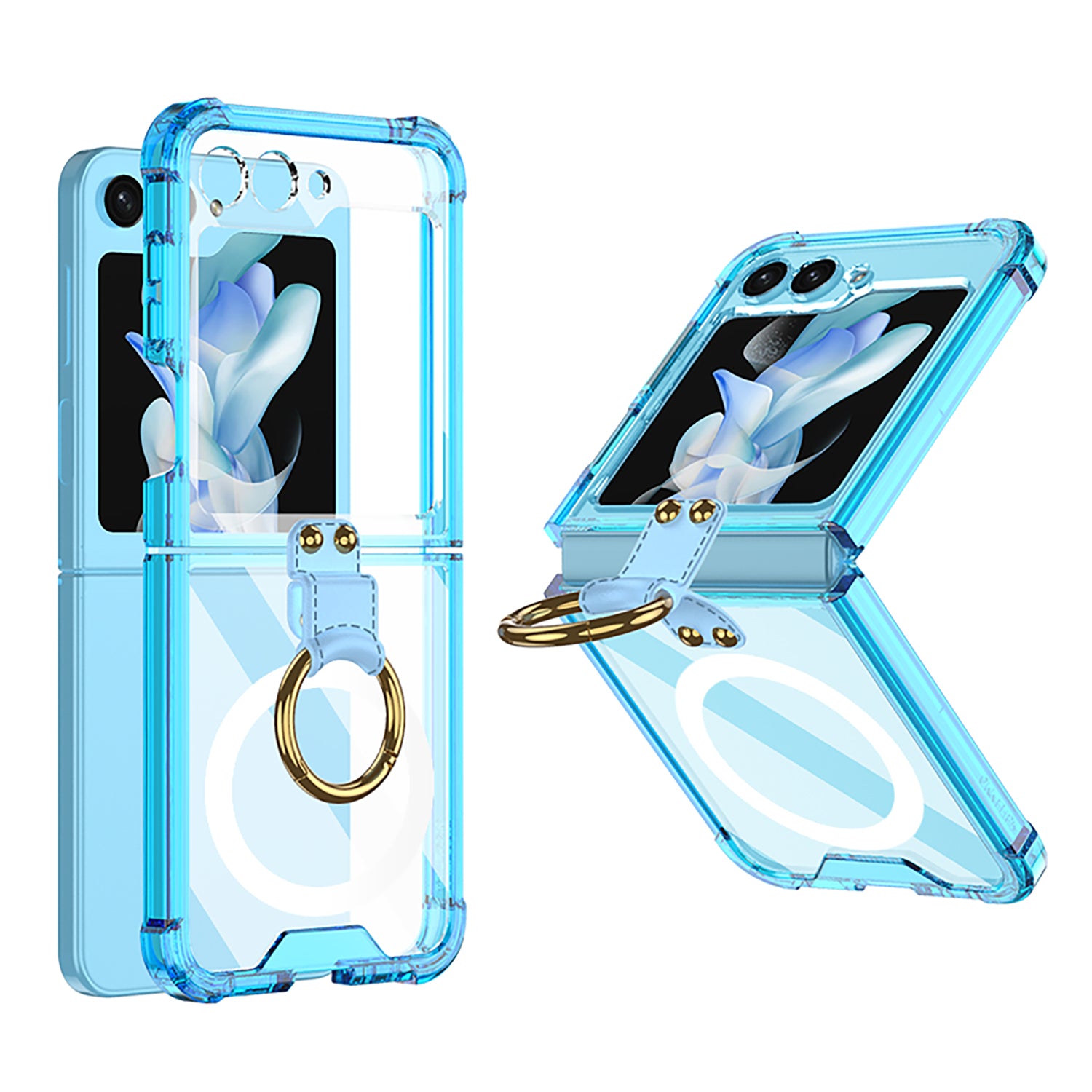 GKK For Samsung Galaxy Z Flip5 5G Kickstand Phone Case Airbag TPU Magnetic Cover