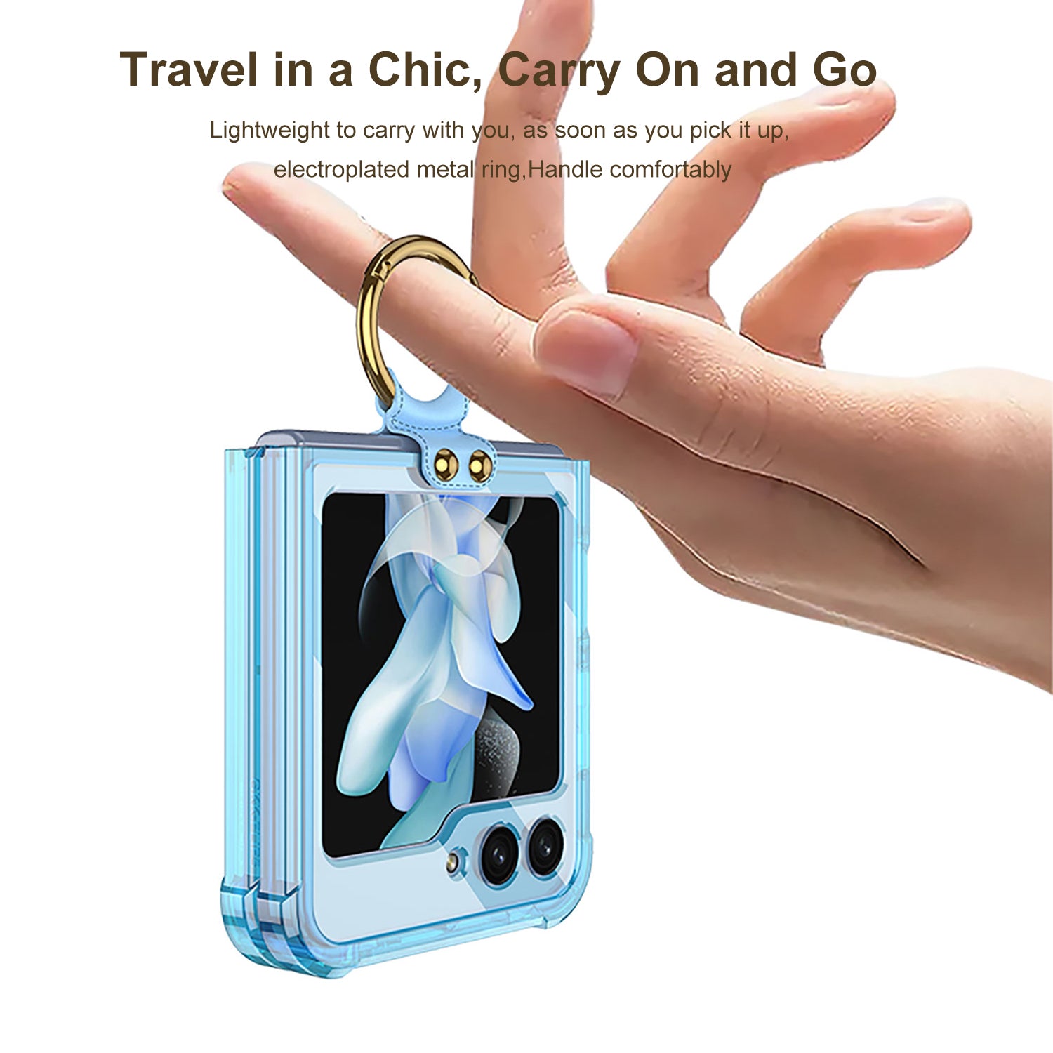 GKK For Samsung Galaxy Z Flip5 5G Kickstand Phone Case Airbag TPU Magnetic Cover