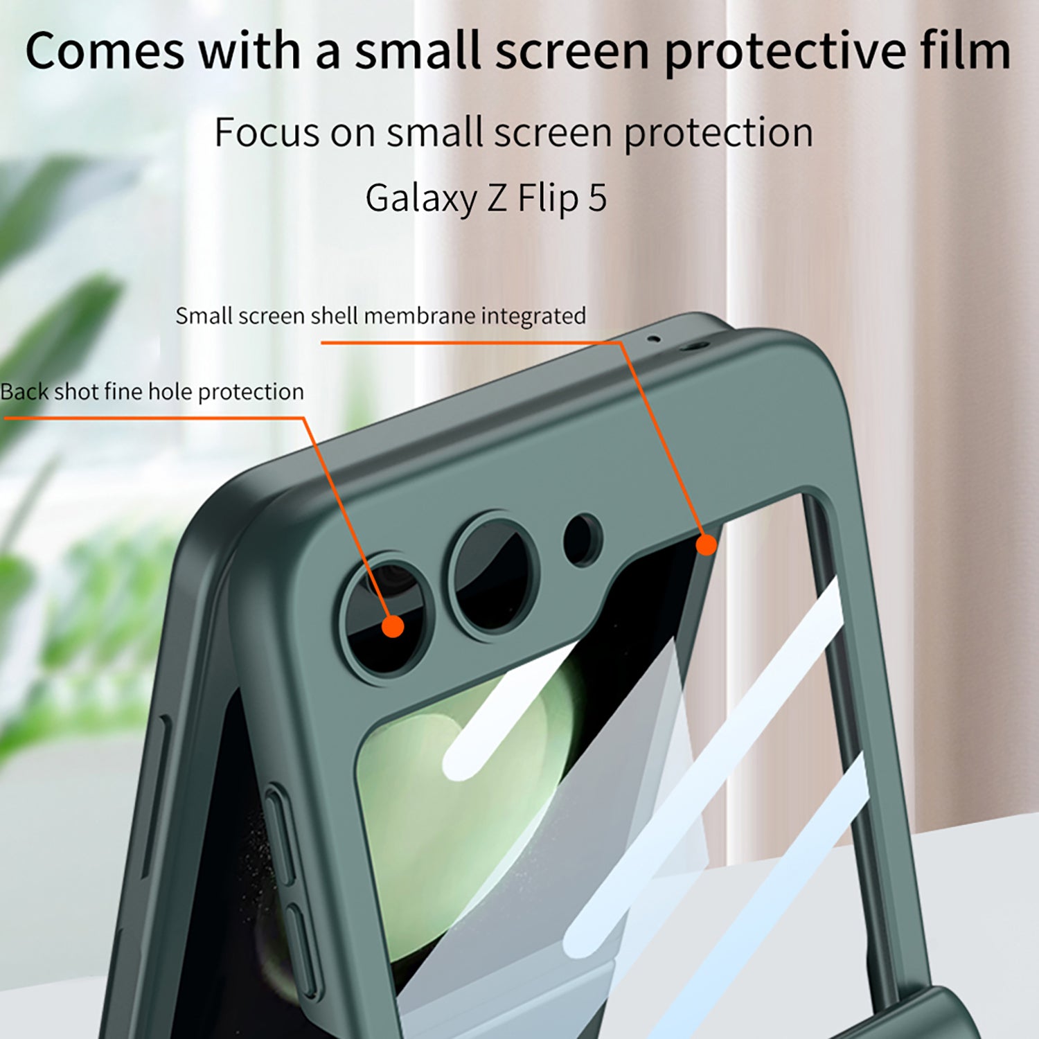 GKK For Samsung Galaxy Z Flip5 5G PC Phone Case Magnetic Hinge Protection Cover with Tempered Glass Small Screen Film