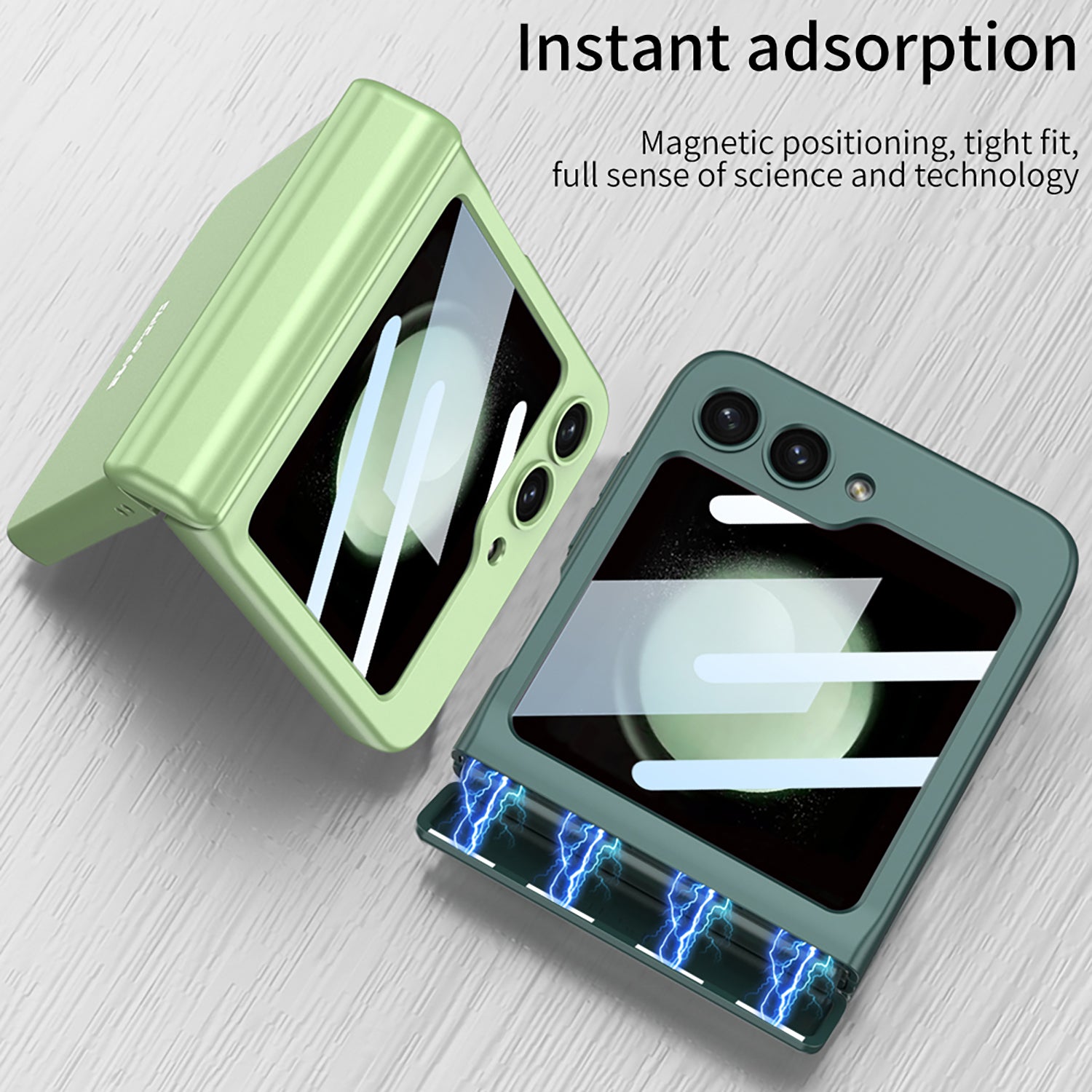 GKK For Samsung Galaxy Z Flip5 5G PC Phone Case Magnetic Hinge Protection Cover with Tempered Glass Small Screen Film