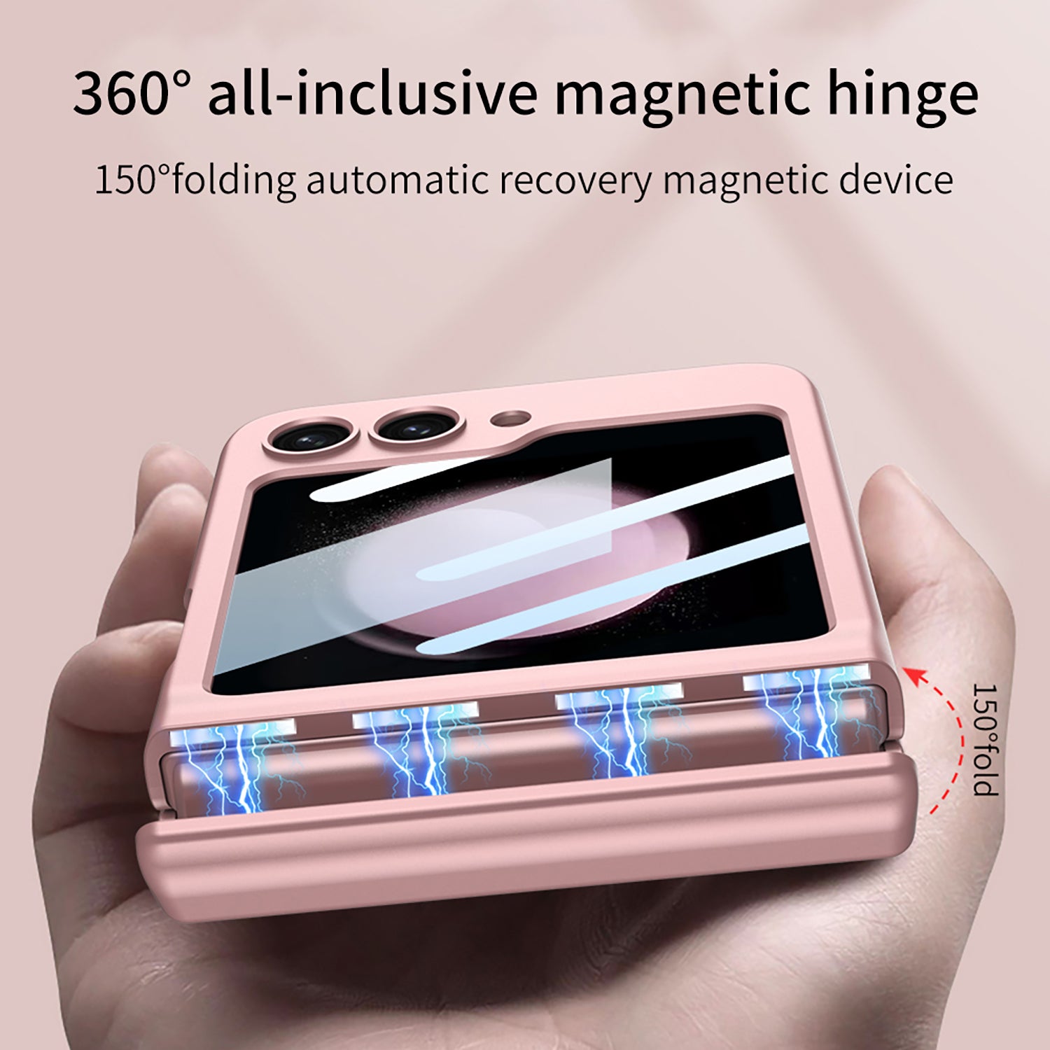GKK For Samsung Galaxy Z Flip5 5G PC Phone Case Magnetic Hinge Protection Cover with Tempered Glass Small Screen Film