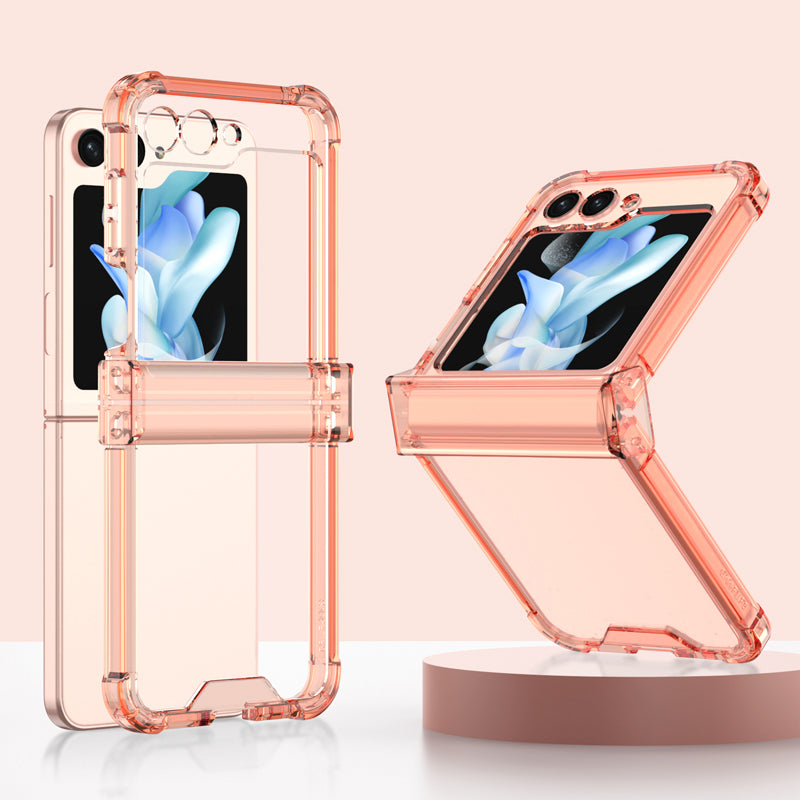 GKK For Samsung Galaxy Z Flip5 5G Hinge Protection Phone Case TPU Reinforced Corners Protective Cover