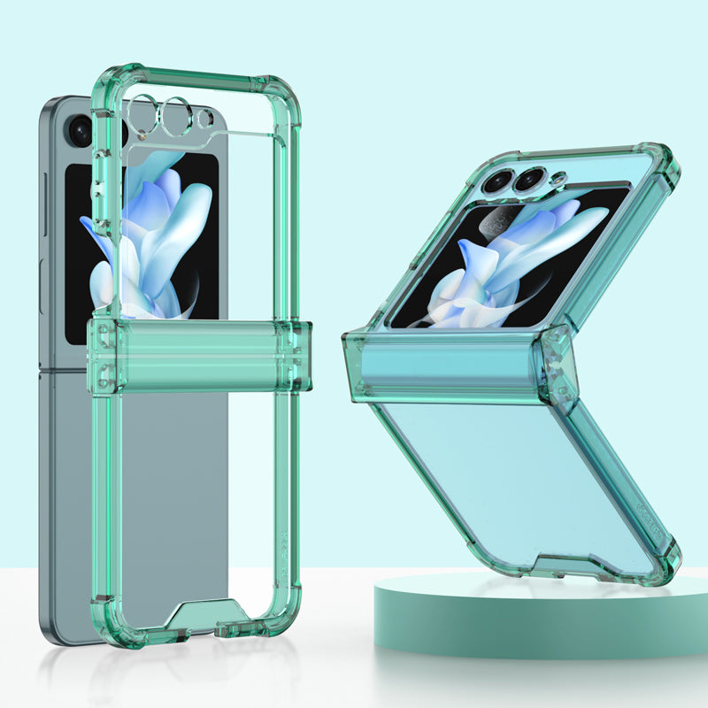 GKK For Samsung Galaxy Z Flip5 5G Hinge Protection Phone Case TPU Reinforced Corners Protective Cover