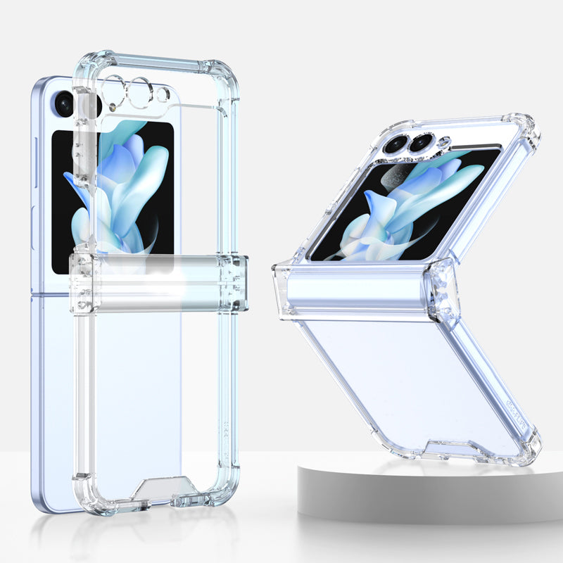 GKK For Samsung Galaxy Z Flip5 5G Hinge Protection Phone Case TPU Reinforced Corners Protective Cover