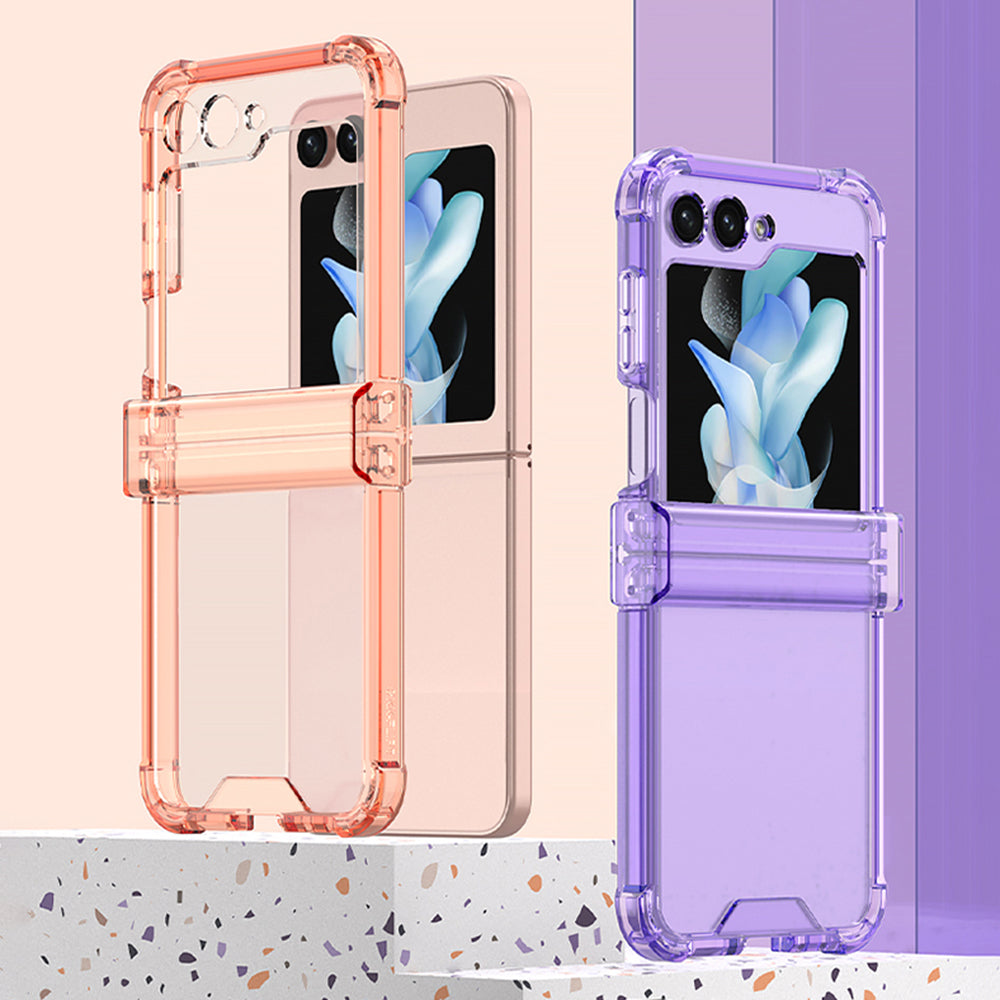 GKK For Samsung Galaxy Z Flip5 5G Hinge Protection Phone Case TPU Reinforced Corners Protective Cover