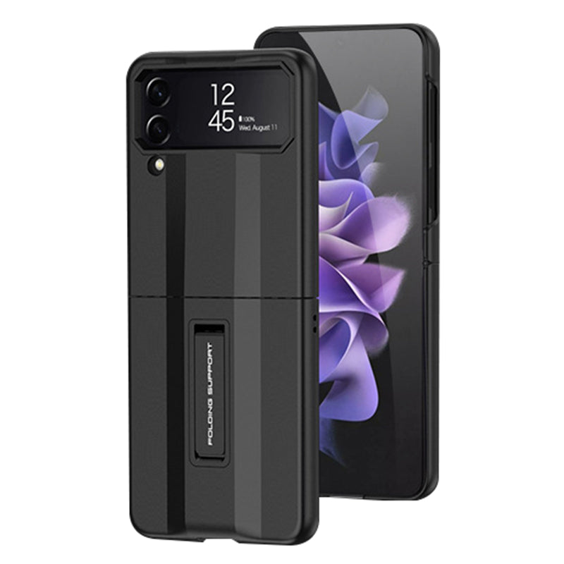 GKK Supercar Series For Samsung Galaxy Z Flip4 5G Kickstand Hard PC Phone Case Elastic Strap Hinge Protection Cover