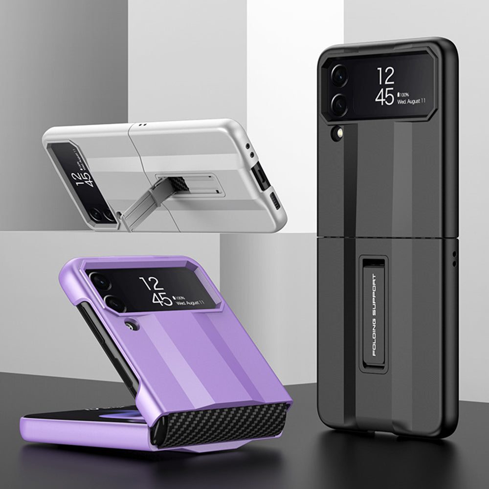 GKK Supercar Series For Samsung Galaxy Z Flip4 5G Kickstand Hard PC Phone Case Elastic Strap Hinge Protection Cover