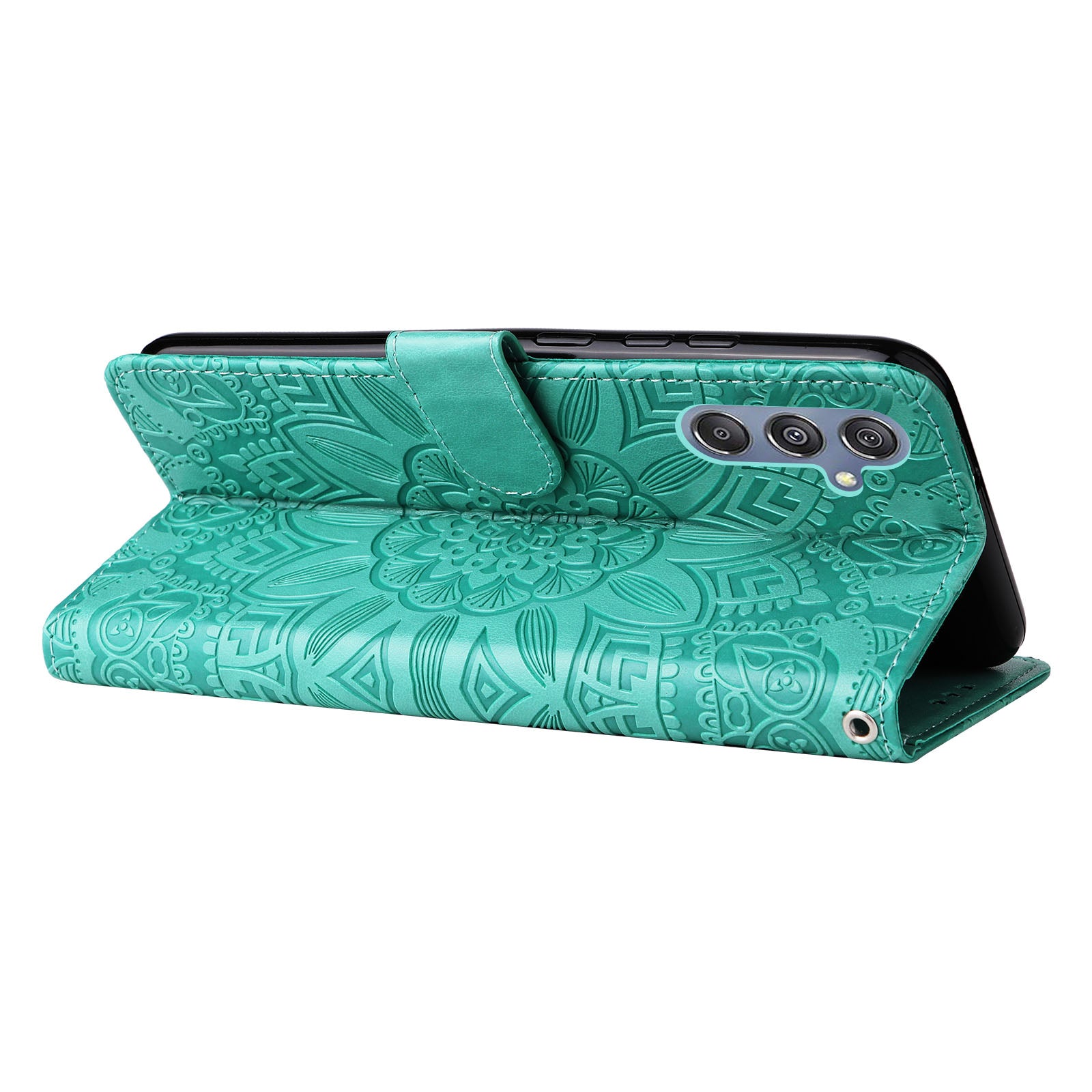 For Samsung Galaxy F34 5G M34 5G Anti-Scratch Phone Cover Sunflower Imprint PU Leather Wallet Stand Case