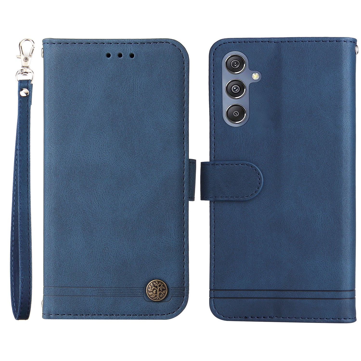 For Samsung Galaxy F34 5G M34 5G Imprinted Lines Stand Wallet Cover Anti-drop PU Leather Phone Case
