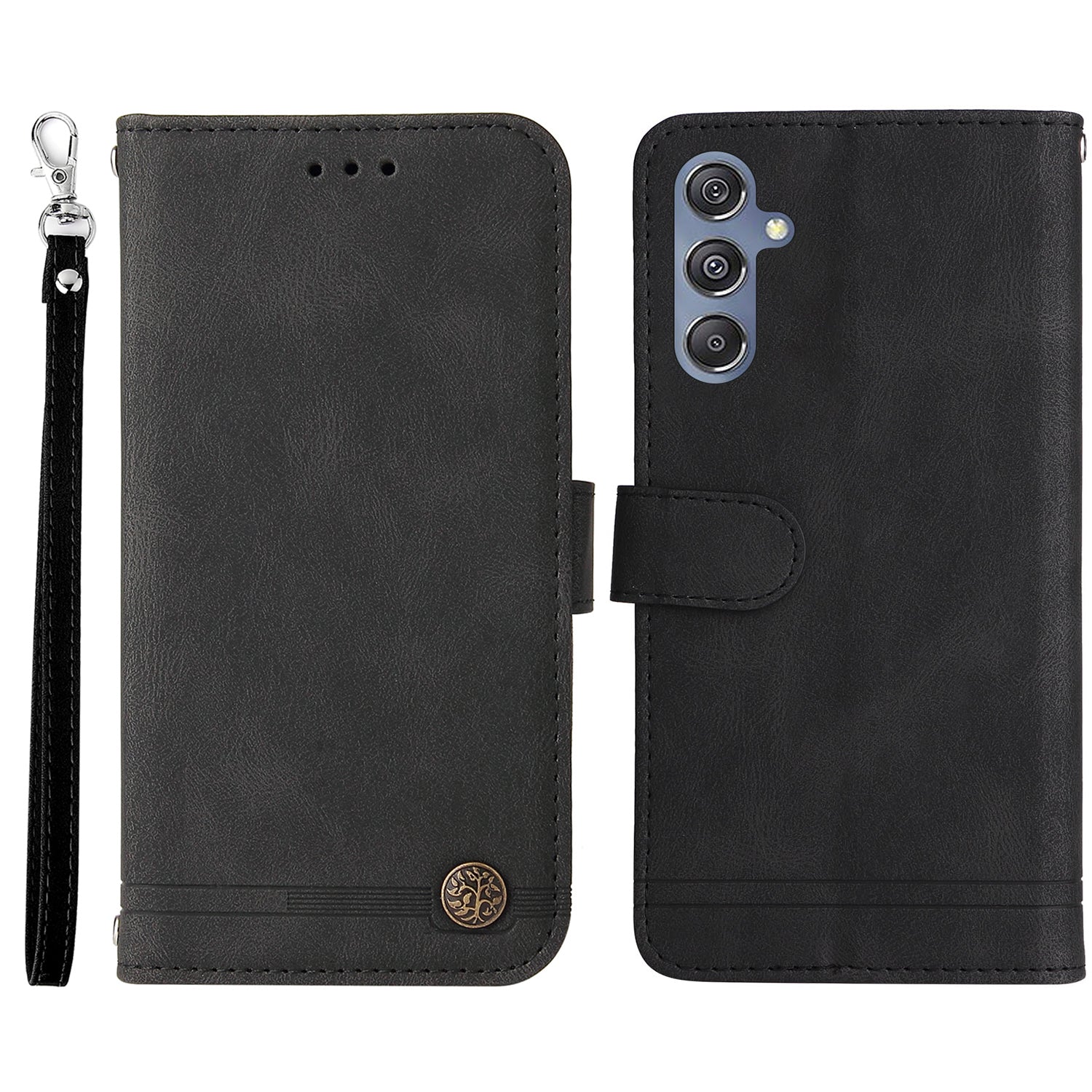 For Samsung Galaxy F34 5G M34 5G Imprinted Lines Stand Wallet Cover Anti-drop PU Leather Phone Case