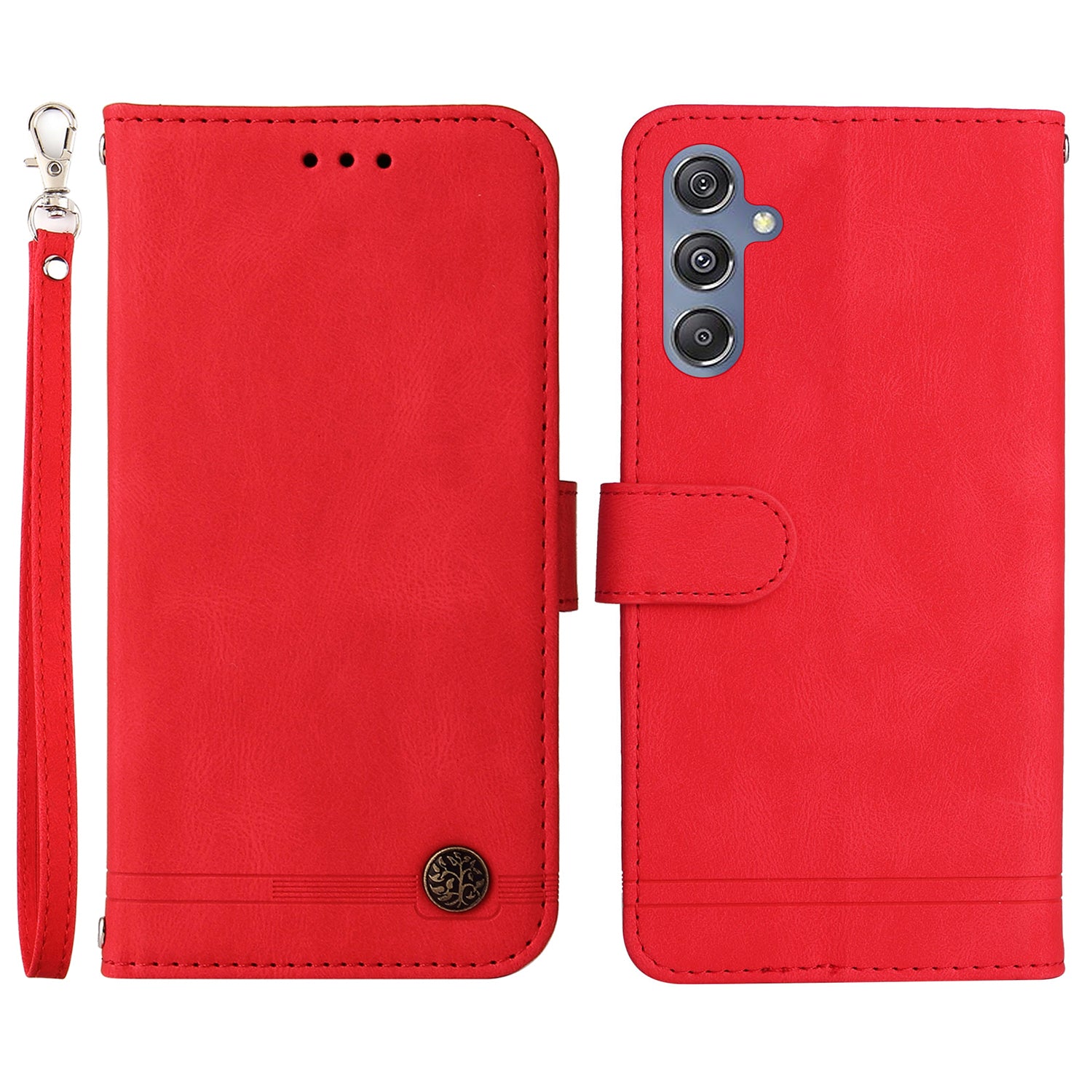 For Samsung Galaxy F34 5G M34 5G Imprinted Lines Stand Wallet Cover Anti-drop PU Leather Phone Case