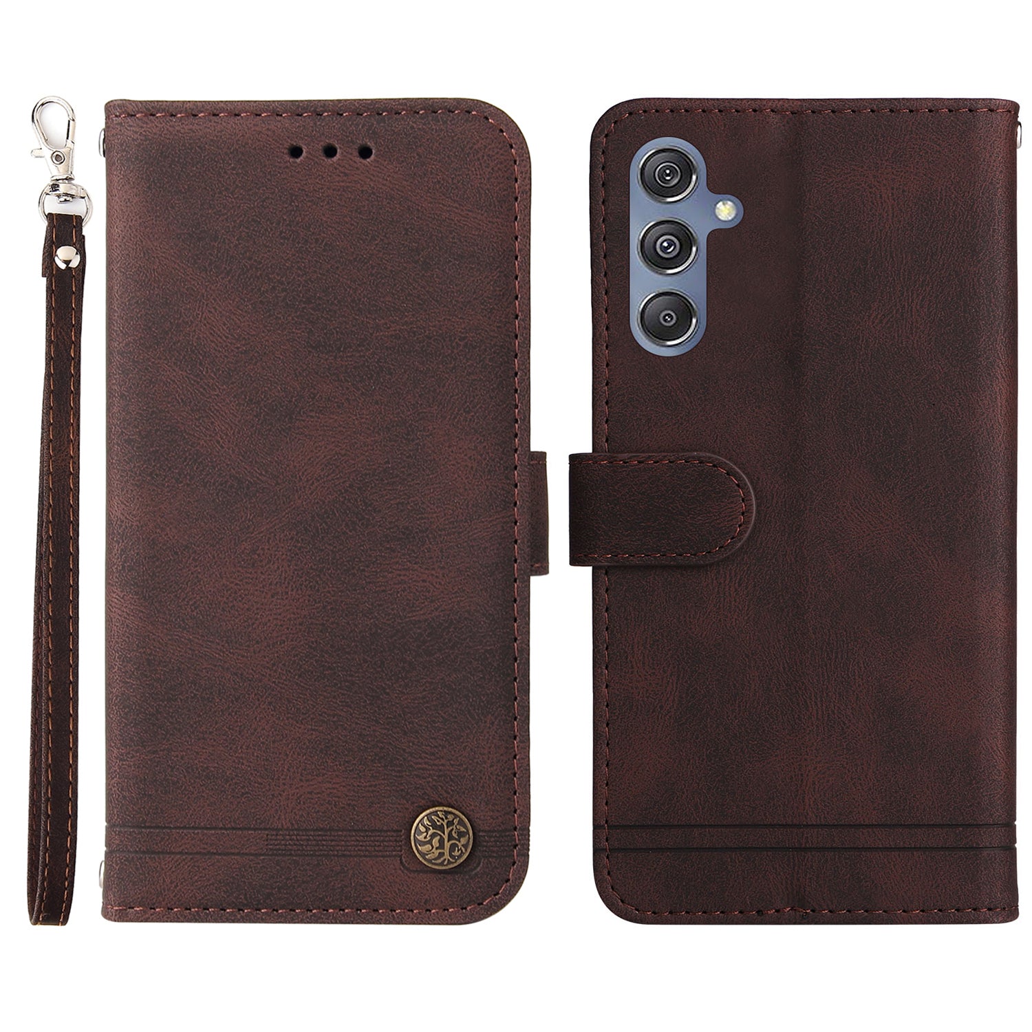 For Samsung Galaxy F34 5G M34 5G Imprinted Lines Stand Wallet Cover Anti-drop PU Leather Phone Case