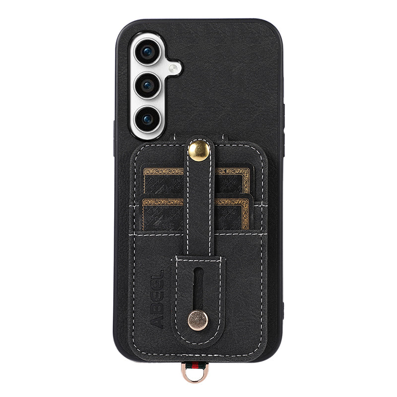 ABEEL Style 02 For Samsung Galaxy S23 FE Vertical Flip Card Slots Kickstand Case Litchi Texture PU Leather TPU PC Phone Cover