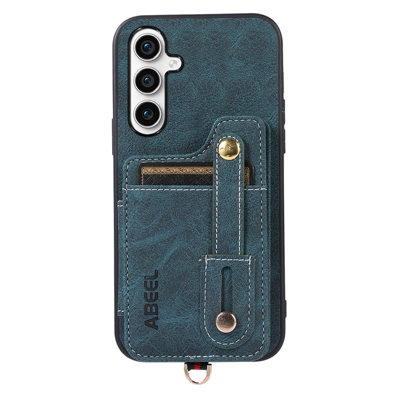 ABEEL Style 01 For Samsung Galaxy S23 FE Litchi Texture PU Leather TPU PC Phone Cover Kickstand Case with Folio Flip Card Slots