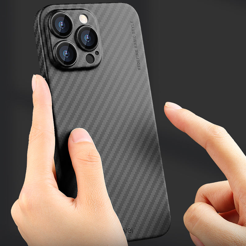 X-LEVEL Back Protector for iPhone 15 Plus Carbon Fiber Texture Hard PC Case Ultra Thin Phone Cover