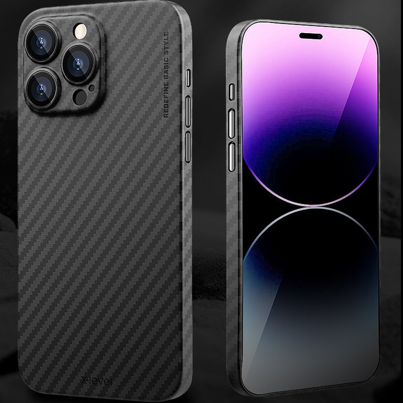 X-LEVEL Back Protector for iPhone 15 Plus Carbon Fiber Texture Hard PC Case Ultra Thin Phone Cover