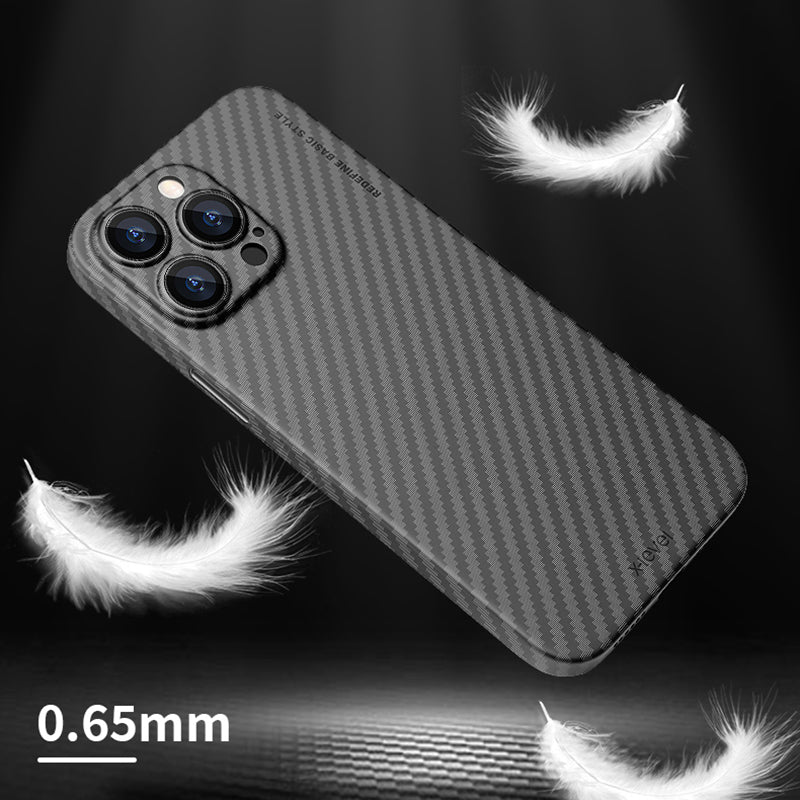 X-LEVEL For iPhone 15 Pro Carbon Fiber Texture Shockproof Hard PC Back Case Ultra Thin Phone Cover