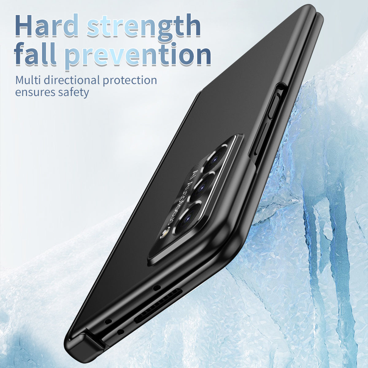 For Samsung Galaxy Z Fold5 5G Hinge Protection Phone Case Electroplating PC Phone Cover with Pen Slot