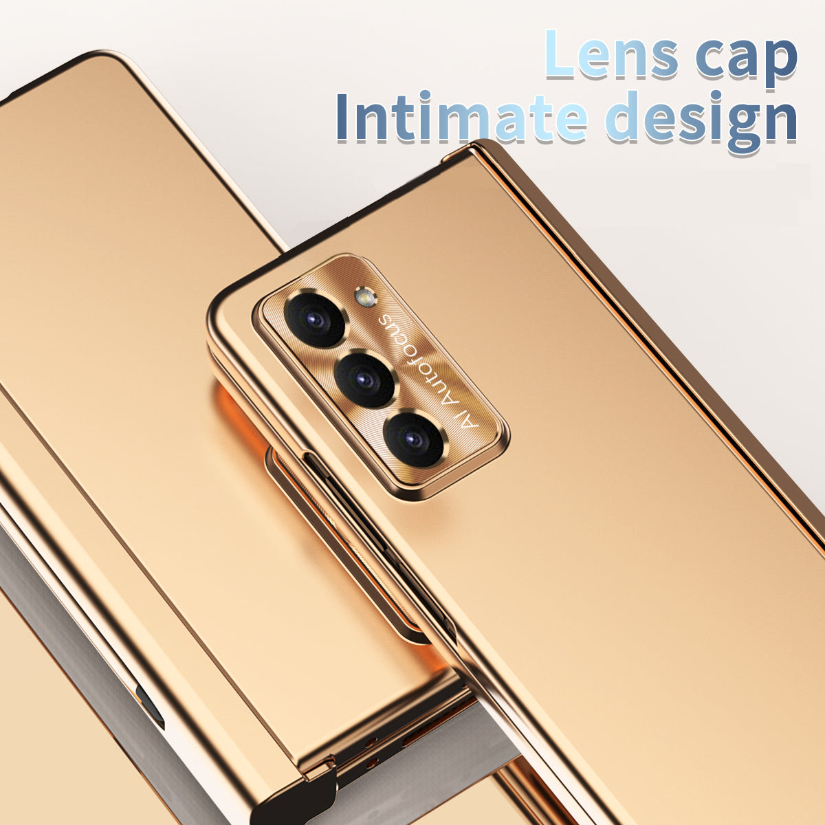For Samsung Galaxy Z Fold5 5G Hinge Protection Phone Case Electroplating PC Phone Cover with Pen Slot