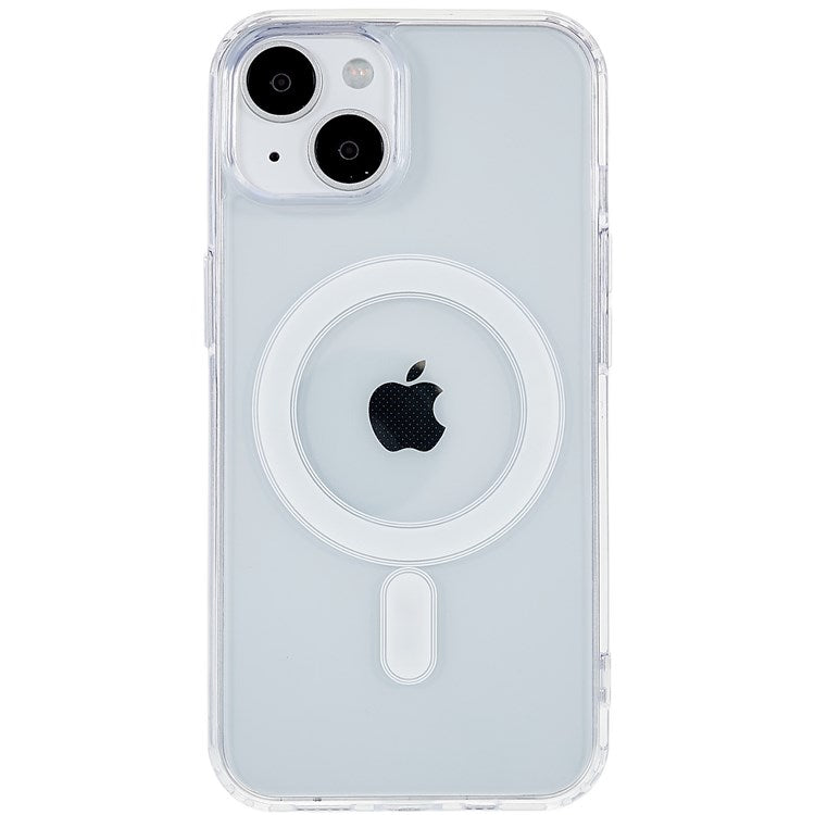 For iPhone 15 Clear Cell Phone Back Cover Acrylic TPU Magnetic Case Compatible with MagSafe