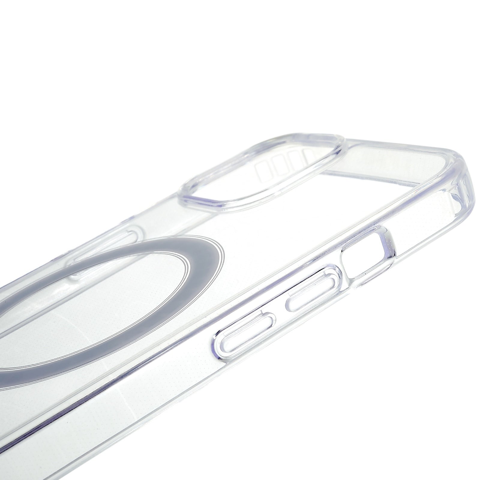 For iPhone 15 Clear Cell Phone Back Cover Acrylic TPU Magnetic Case Compatible with MagSafe