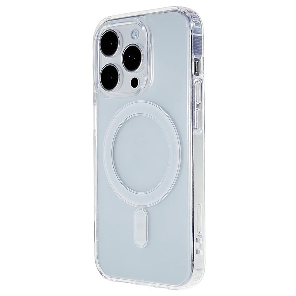 For iPhone 15 Pro Acrylic TPU Clear Anti-scratch Cover Magnetic Phone Case Compatible with MagSafe
