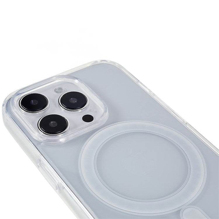 For iPhone 15 Pro Max Clear Protective Cover Acrylic TPU Magnetic Phone Case Compatible with MagSafe