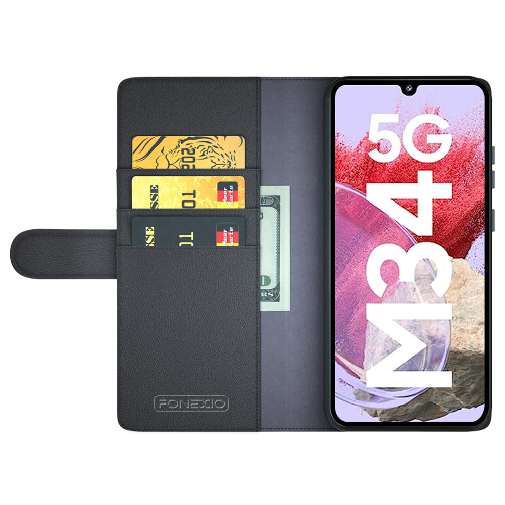 For Samsung Galaxy F34 5G M34 5G Genuine Split Leather Cover Wallet Stand Shell Shockproof Phone Case