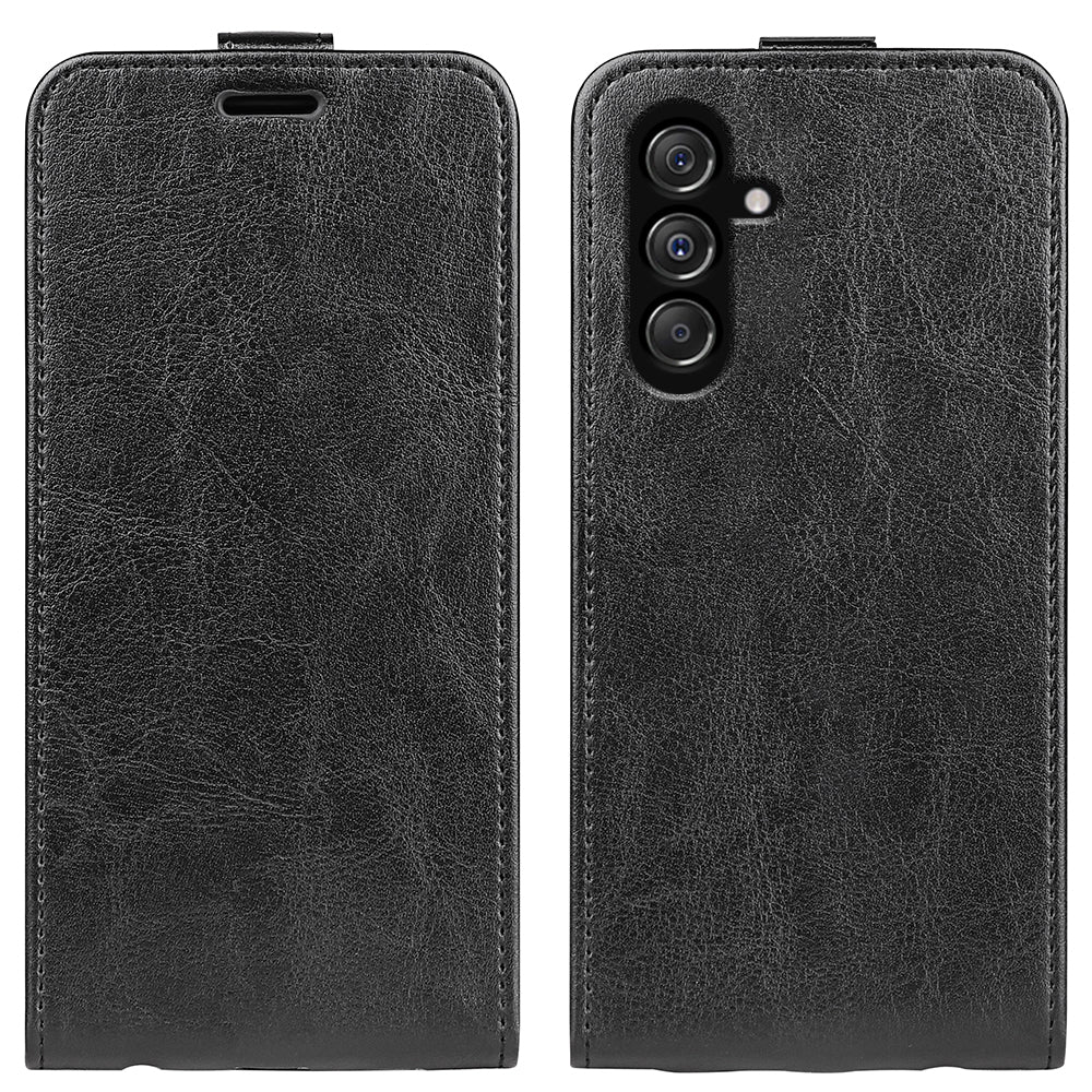 For Samsung Galaxy F34 5G M34 5G Vertical Flip Phone Leather Case Card Holder Crazy Horse Texture Cover