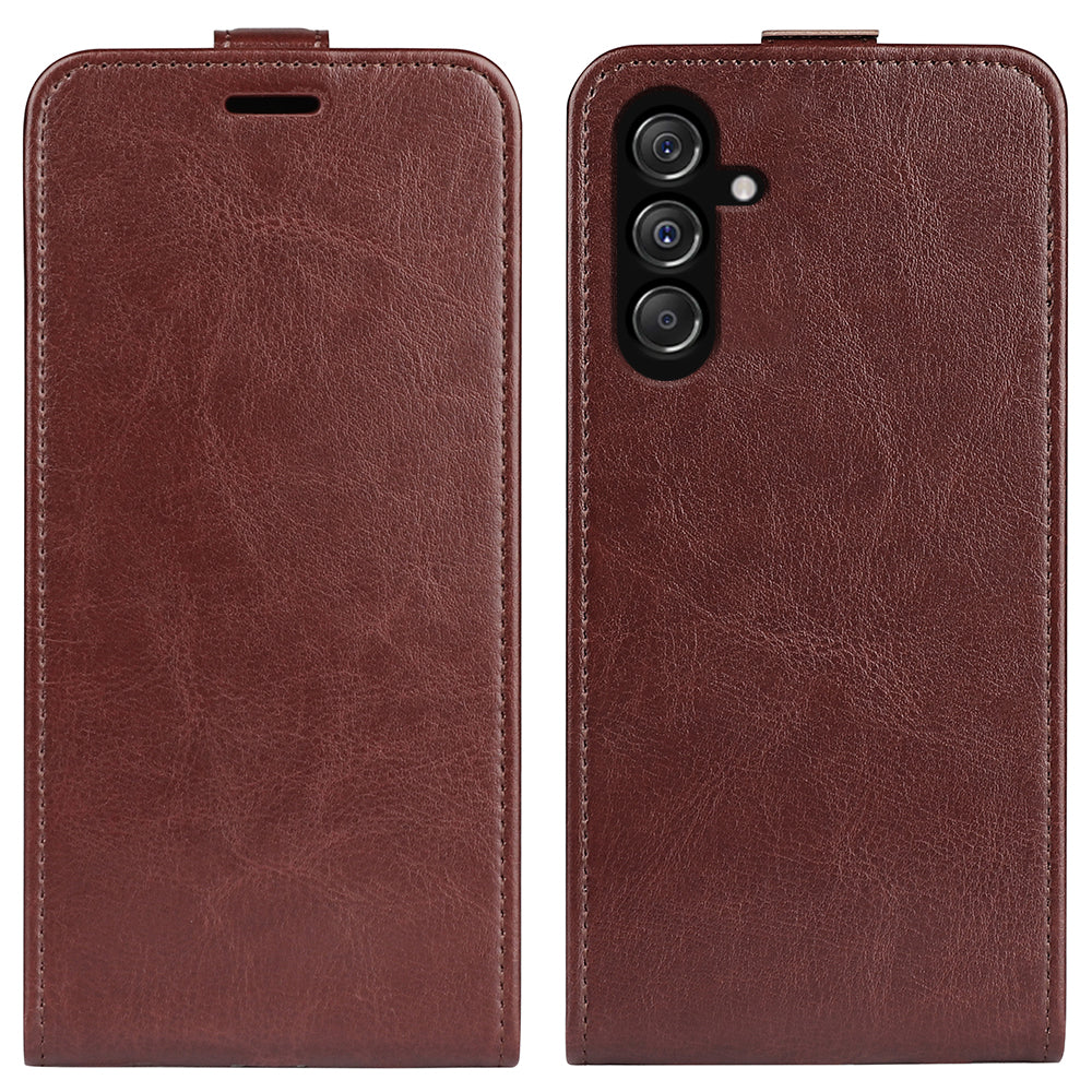For Samsung Galaxy F34 5G M34 5G Vertical Flip Phone Leather Case Card Holder Crazy Horse Texture Cover