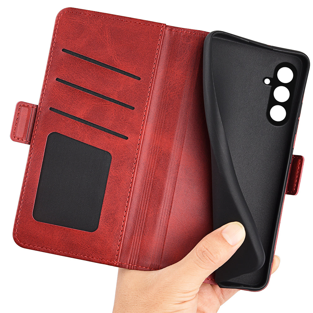 For Samsung Galaxy F34 5G M34 5G Calf Texture Phone Case Supporting Stand Wallet Leather Phone Cover