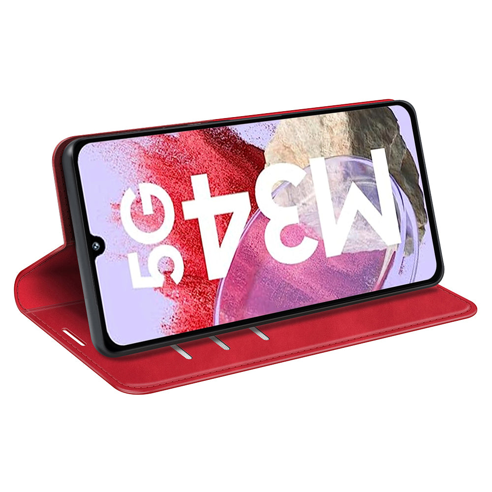 For Samsung Galaxy F34 5G M34 5G Anti-Scratch Skin-touch Wallet PU Leather Phone Case Stand Mobile Phone Cover