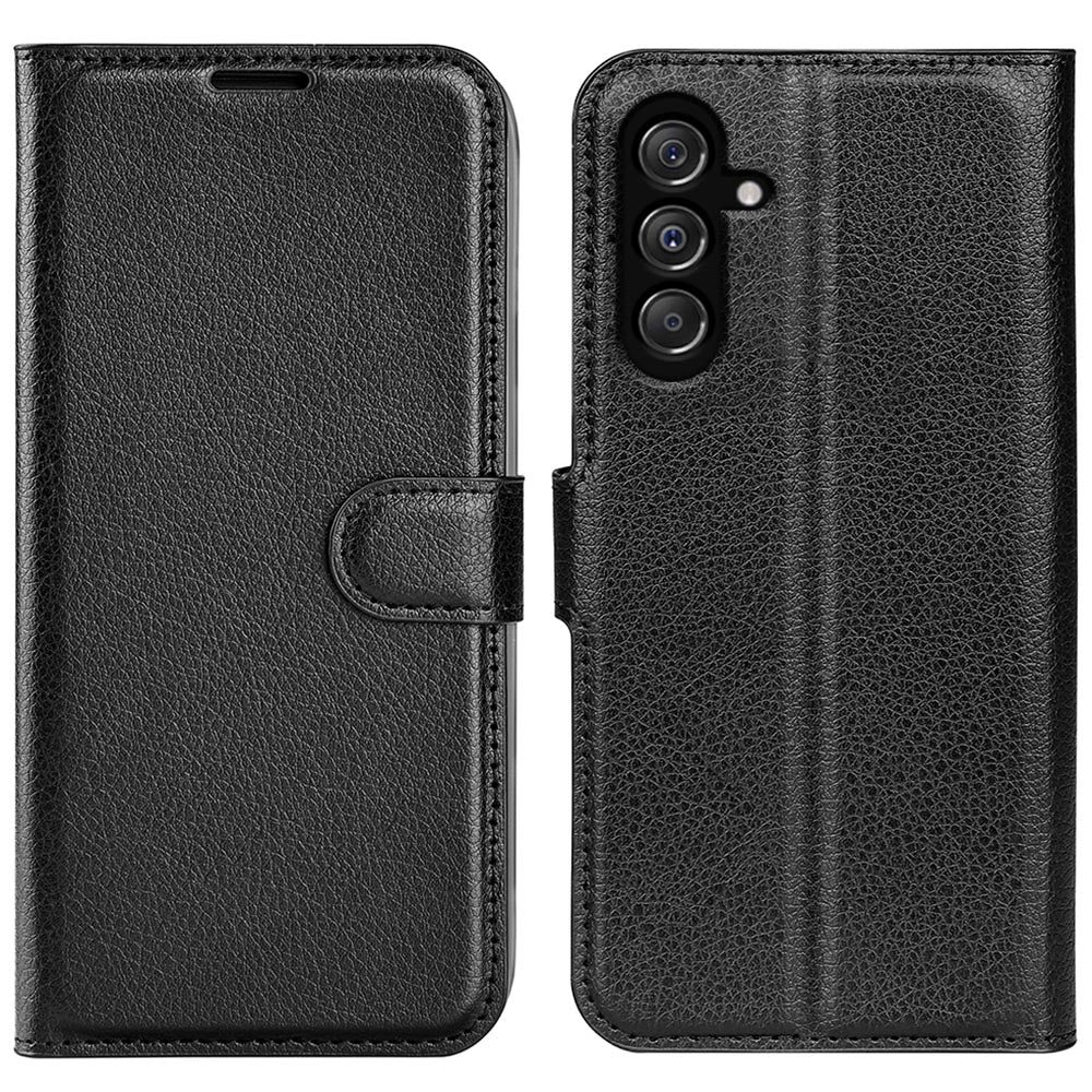 For Samsung Galaxy F34 5G M34 5G Phone Case Anti-Scratch Stand PU Leather Wallet Litchi Texture Protective Cover