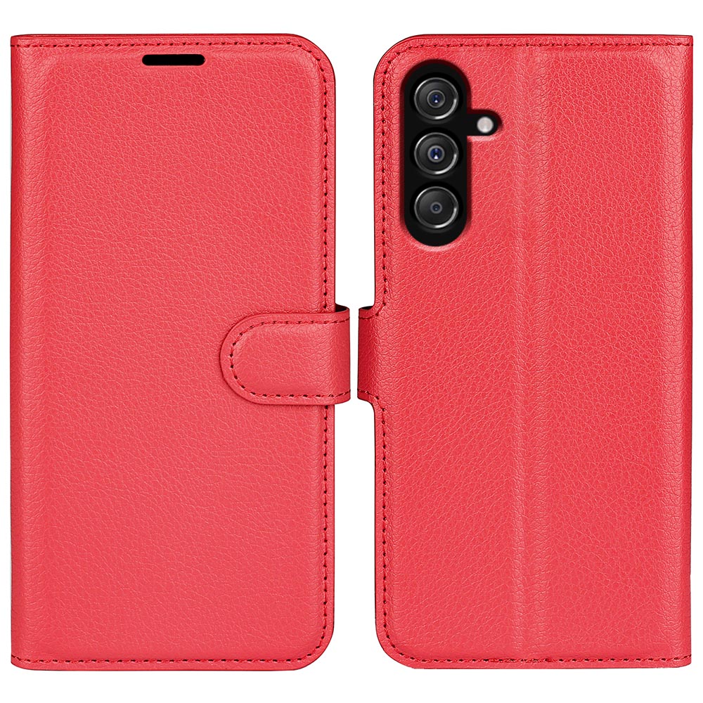 For Samsung Galaxy F34 5G M34 5G Phone Case Anti-Scratch Stand PU Leather Wallet Litchi Texture Protective Cover