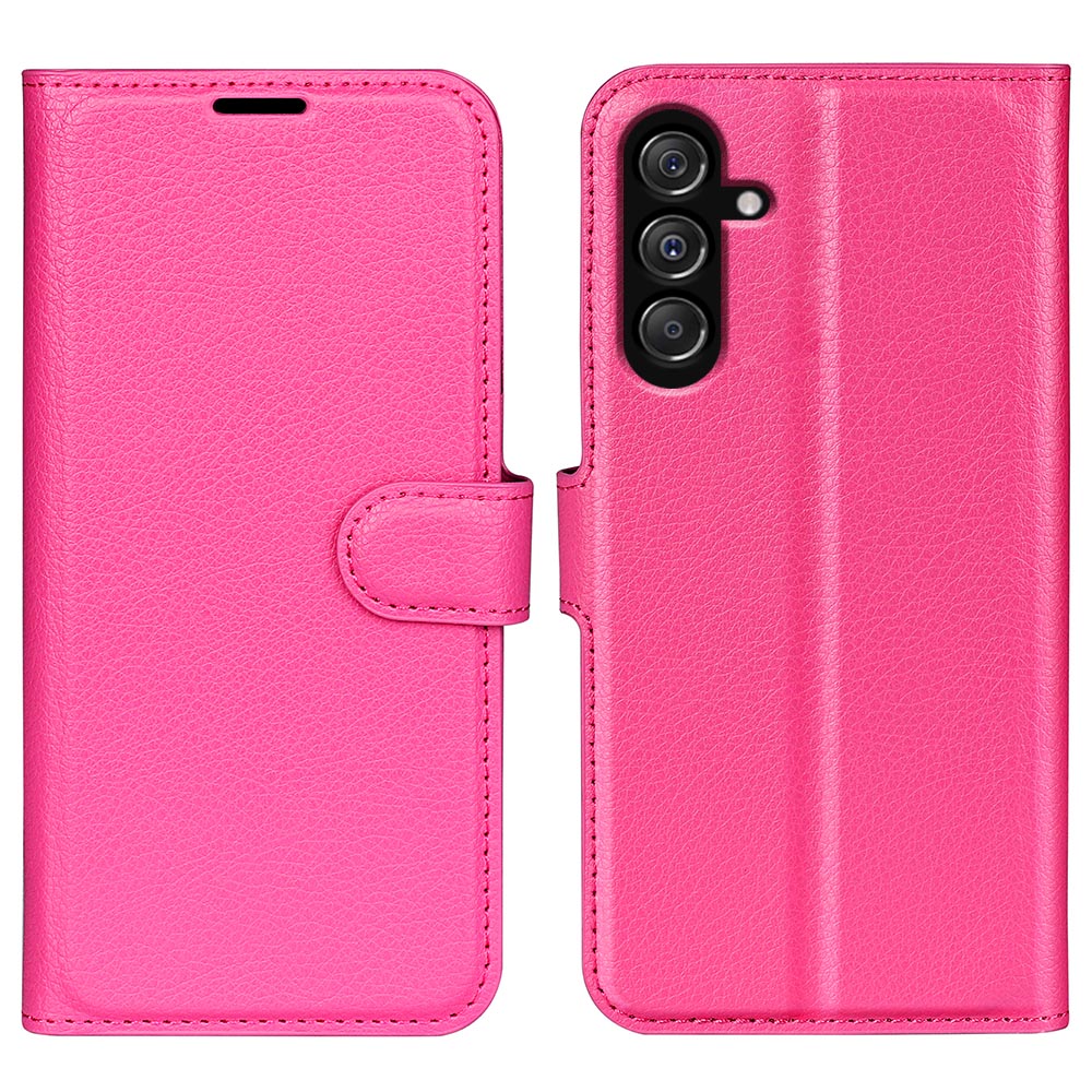 For Samsung Galaxy F34 5G M34 5G Phone Case Anti-Scratch Stand PU Leather Wallet Litchi Texture Protective Cover