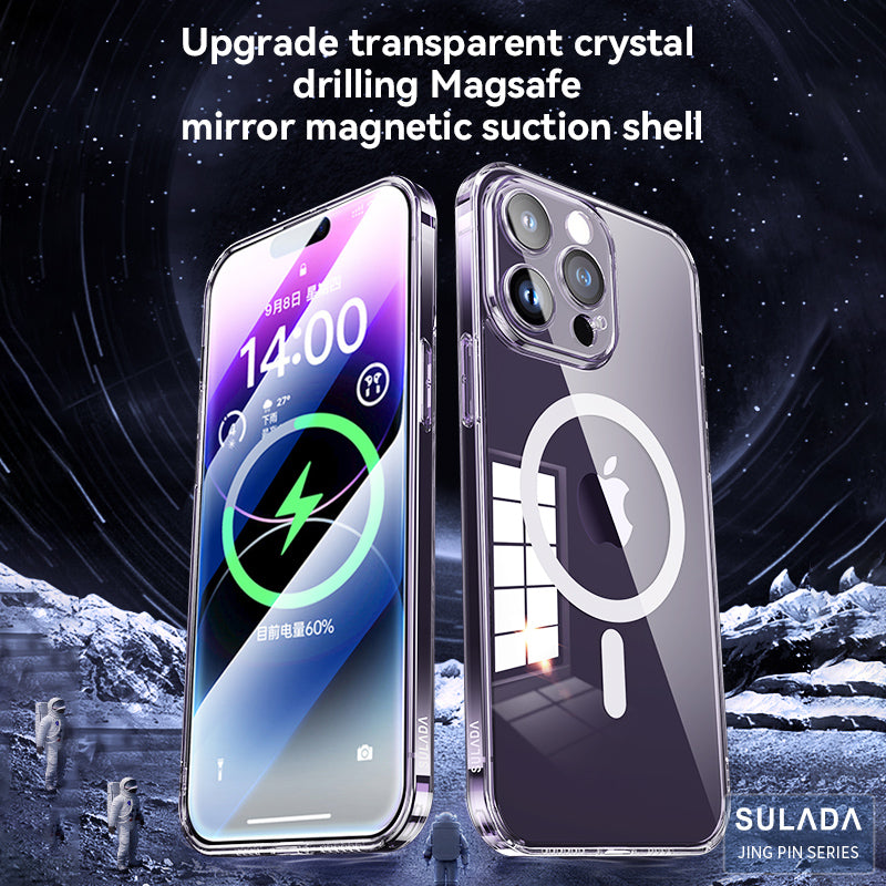 SULADA High-quality Crystal Series for iPhone 15 Pro Max TPU PC Case Compatible with MagSafe Phone Cover with Lens Film