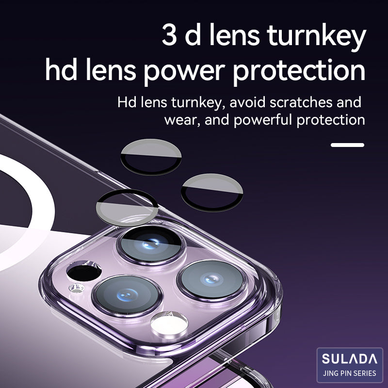 SULADA High-quality Crystal Series for iPhone 15 Pro Max TPU PC Case Compatible with MagSafe Phone Cover with Lens Film