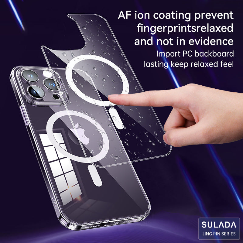 SULADA High-quality Crystal Series for iPhone 15 Pro Max TPU PC Case Compatible with MagSafe Phone Cover with Lens Film
