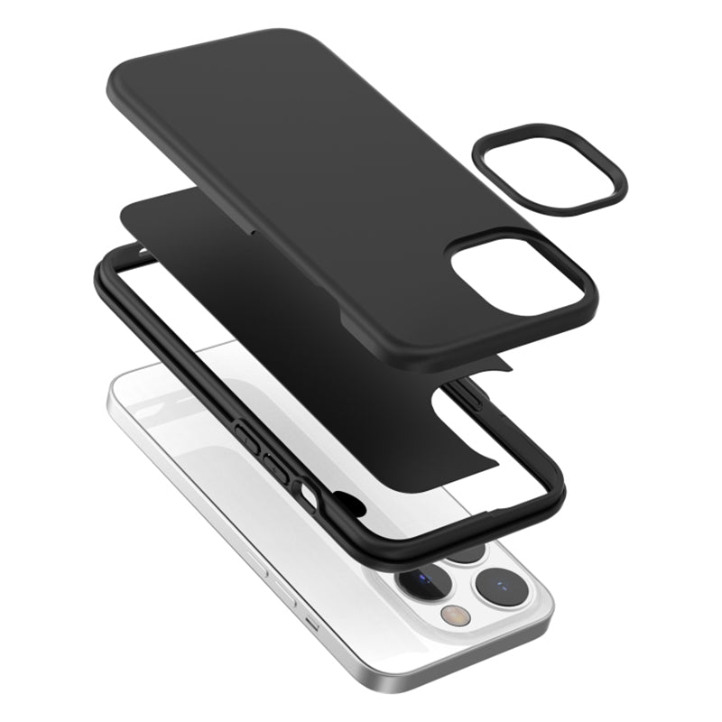 For iPhone 15 Pro Skin-touch Phone Case TPU PC Shell Thickened Drop Protection Phone Cover