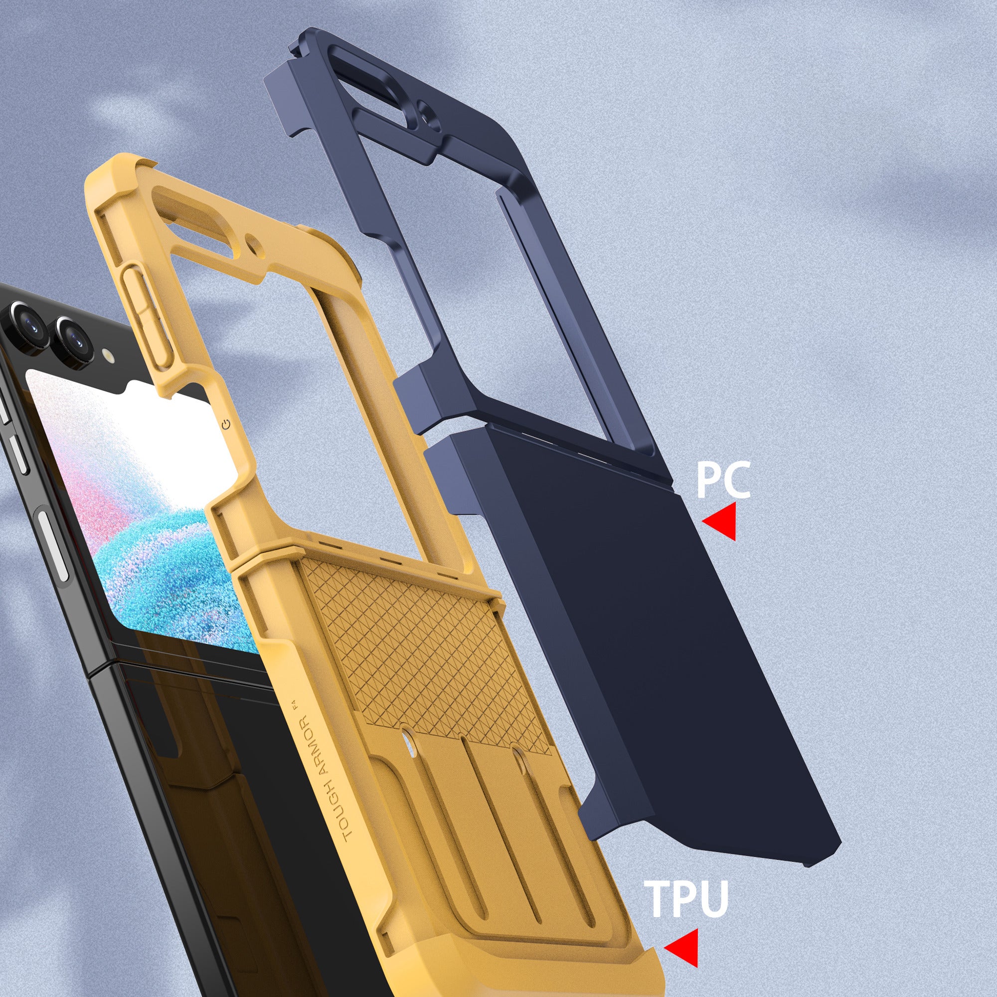 For Samsung Galaxy Z Flip5 5G Folding Phone Protective Cover PC TPU Drop Proof Case