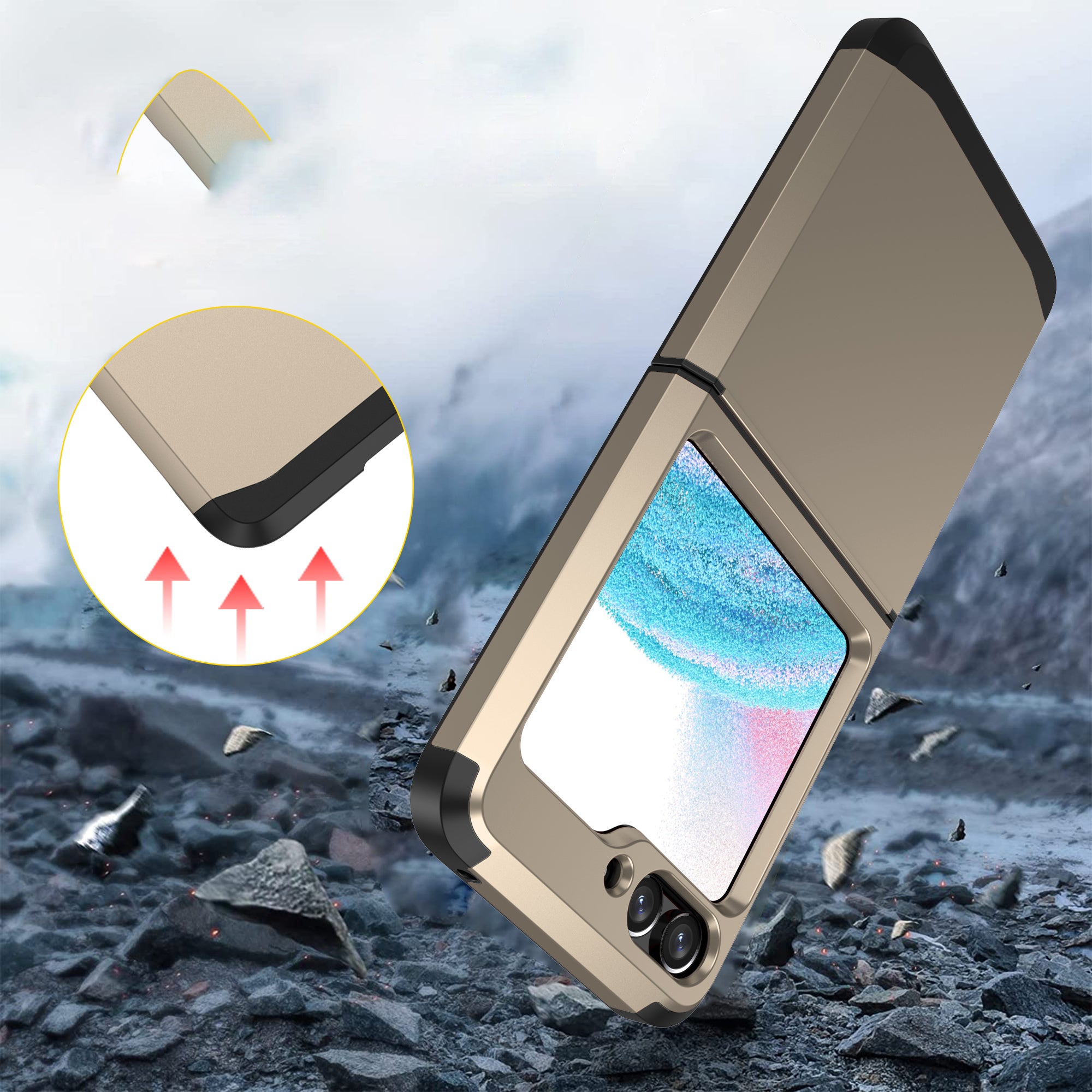 For Samsung Galaxy Z Flip5 5G Folding Phone Protective Cover PC TPU Drop Proof Case