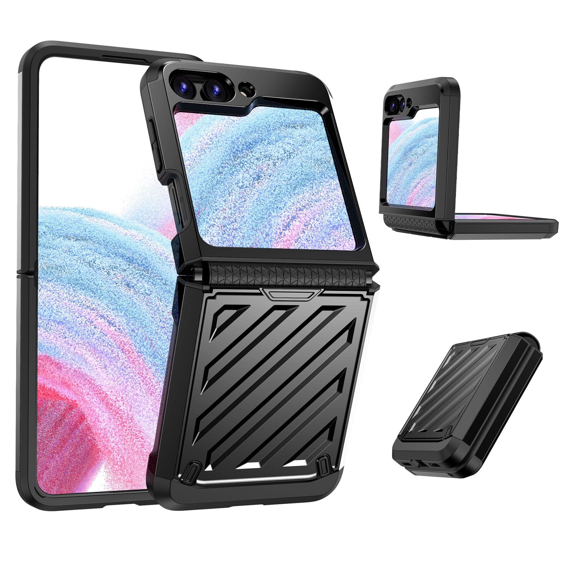 For Samsung Galaxy Z Flip5 5G Folding Phone Electroplating Protective Cover PC TPU Anti-fall Case